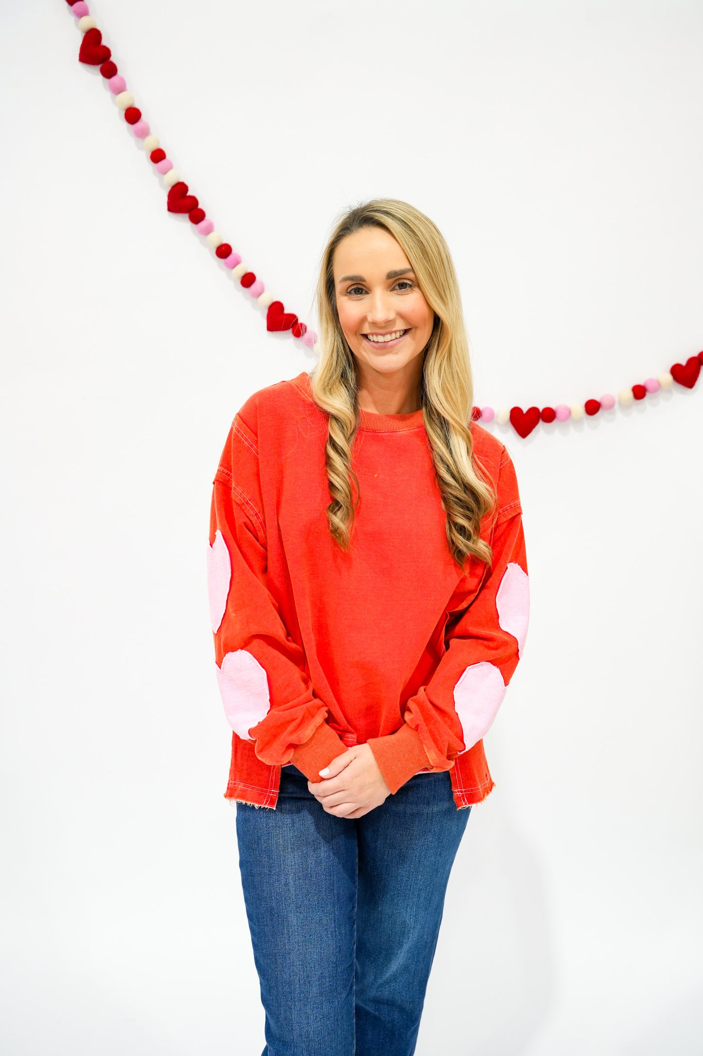 Candy Heart Patch Sweatshirt