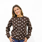 Brown Cardigan w/Pink Polka Dots - Southern Belle Boutique