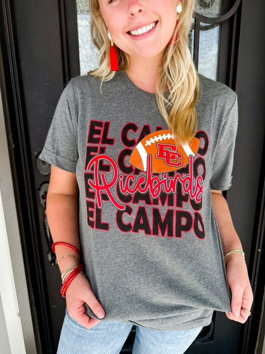 El Campo Ricebird Football Tee