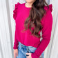 Camden Ruffle Top - Cranberry - Southern Belle Boutique