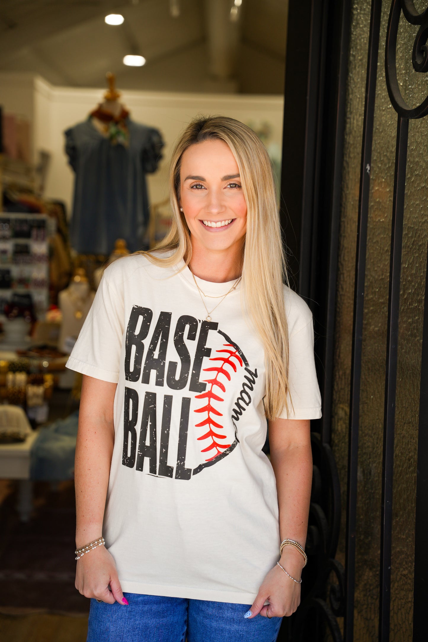 Baseball Mama Tee - Ivory - Southern Belle Boutique