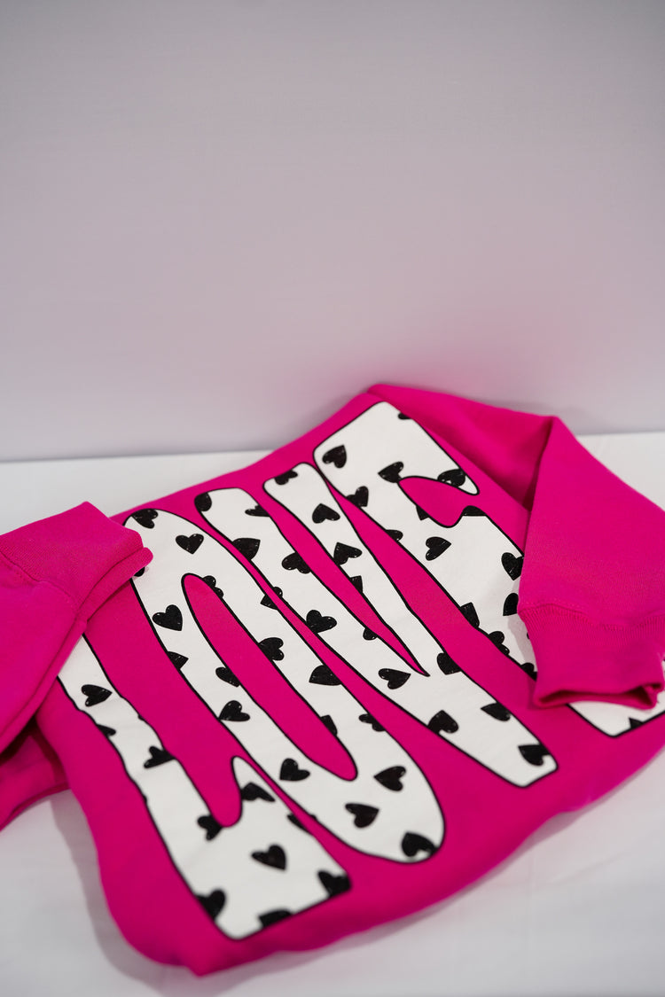 Hot Pink Love Hearts Sweatshirt