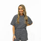 Black Striped Lounge Short Set