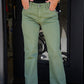 Kelsey High Rise Ankle Flare - Sage Green - Southern Belle Boutique
