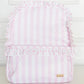 Ruffled Nylon Backpack - Pink Polka Stripe