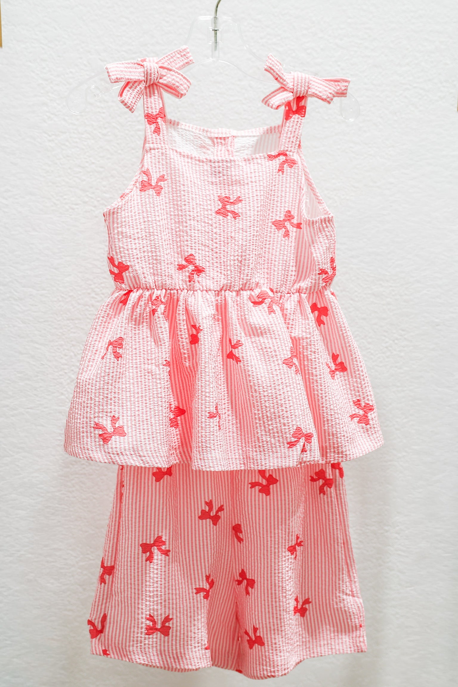 Pink Bow Stripe Set - Southern Belle Boutique