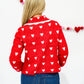 Heart Pattern Scallop Collar Button Down Cardigan - Southern Belle Boutique