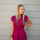 Satin Tiered Maxi Dress - Fall Red