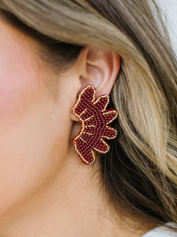 Ella Earrings - Maroon - Southern Belle Boutique