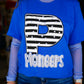 Striped Mesh Top - Royal - Southern Belle Boutique