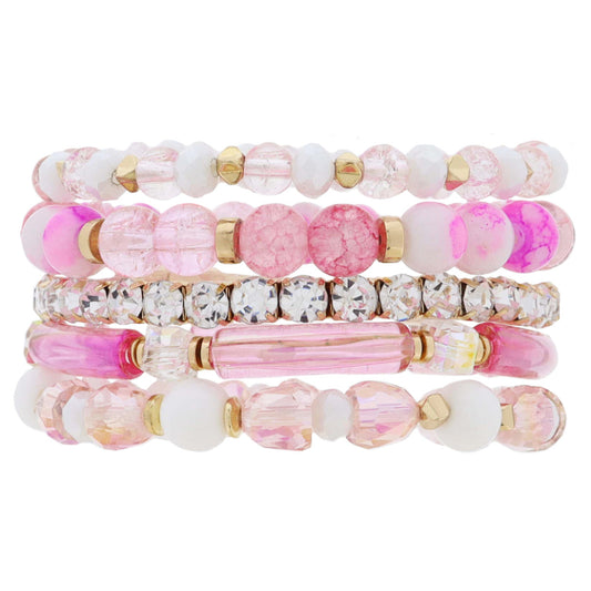 Pink Gold Set 5 Bracelets - Southern Belle Boutique