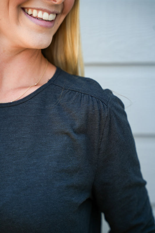 Melia Slub Top - Black