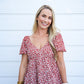 Rust Floral Printed Mini Dress