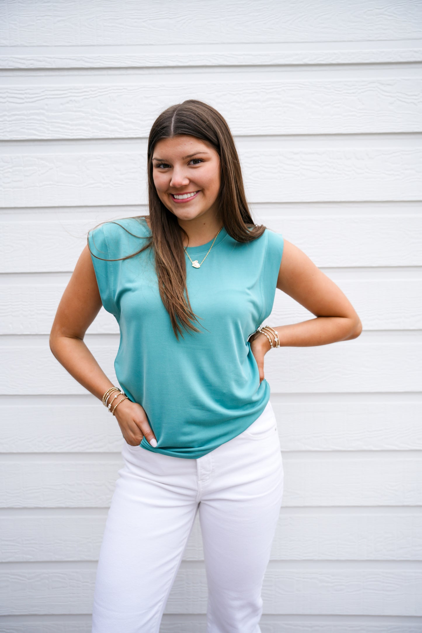 Alora  Tee -  Meadow Teal - Southern Belle Boutique