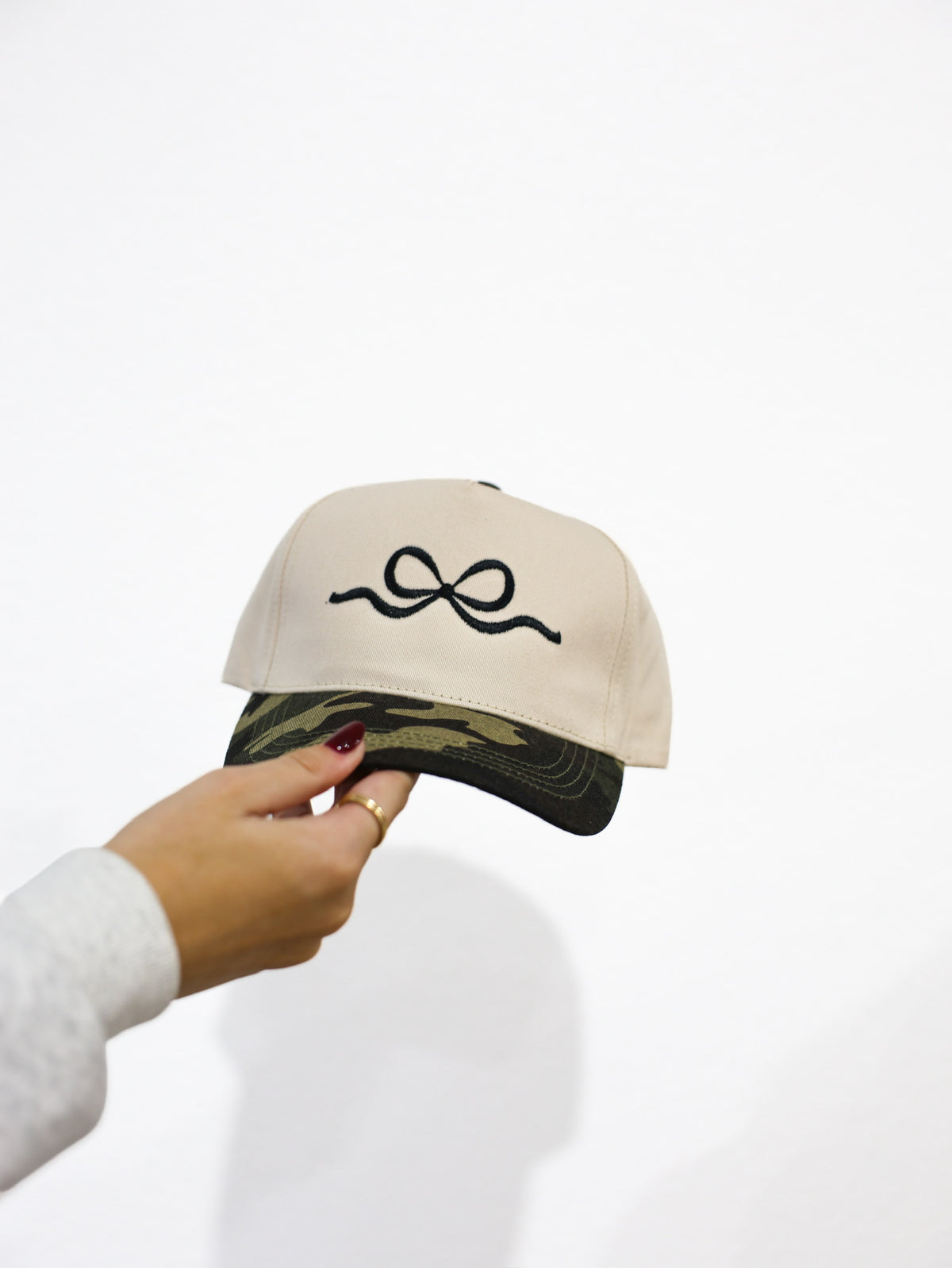 Camo Bow Embroidered Bow Hat