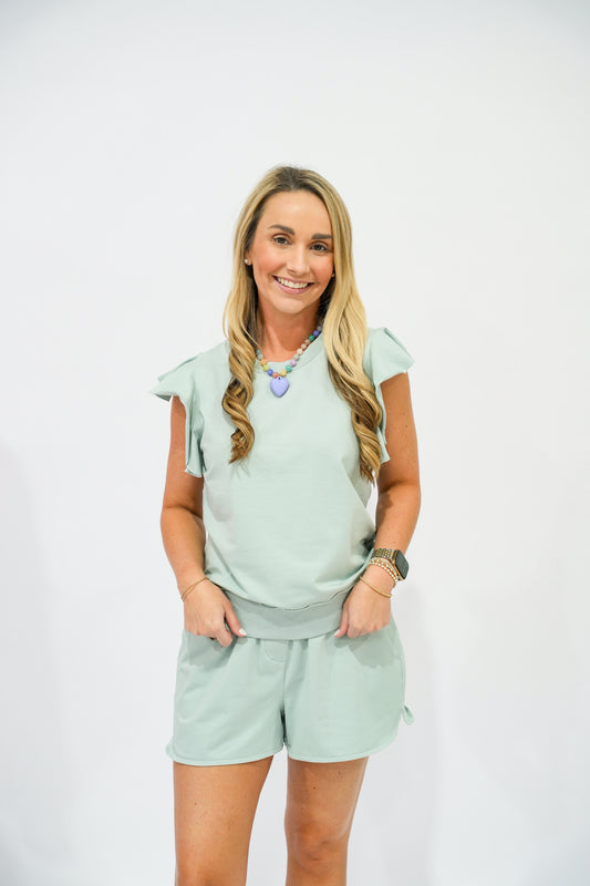 Layla Top - Aquamarine - Southern Belle Boutique