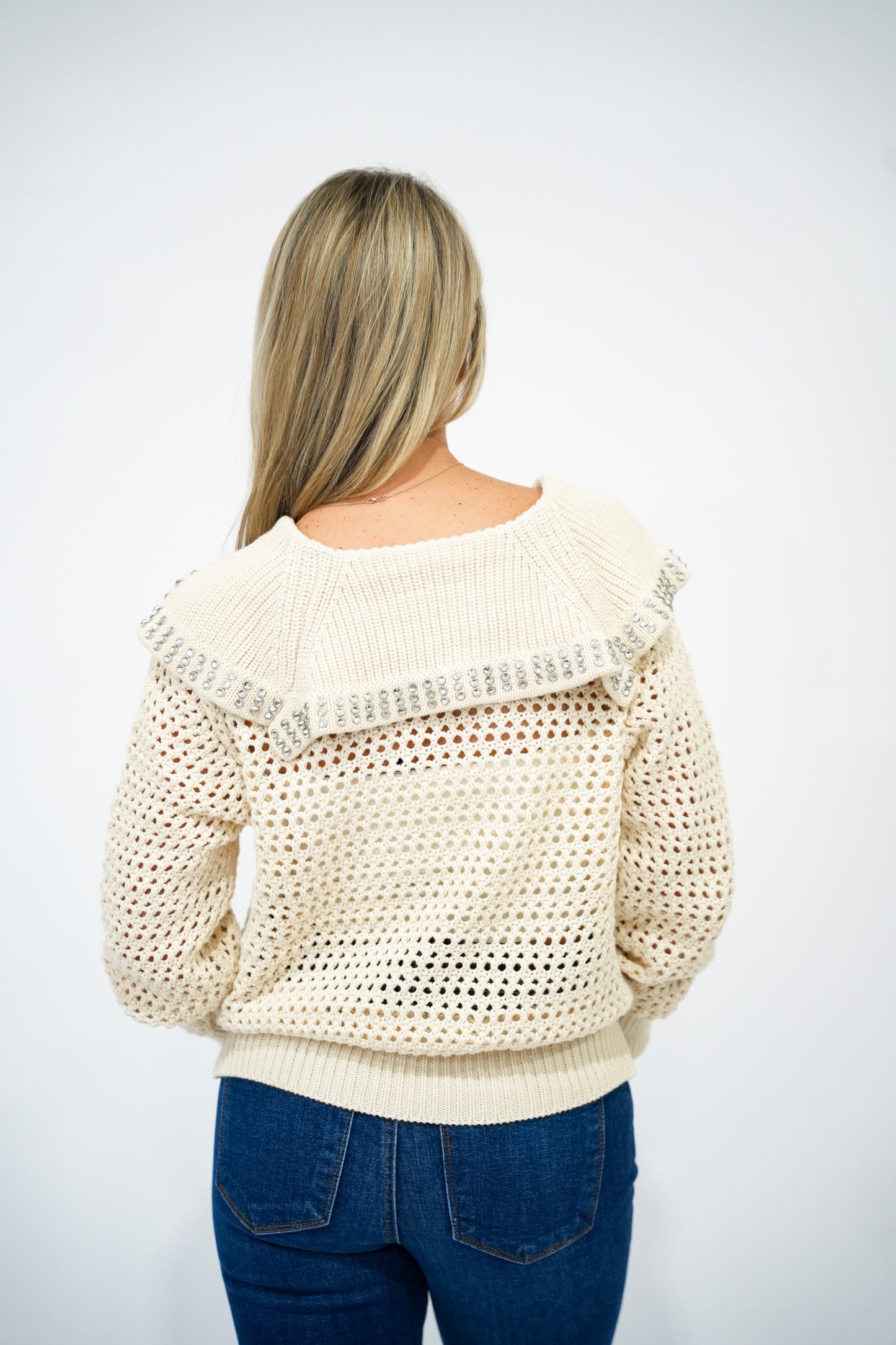 Emeline Novelty Sweater - Vintage Cream