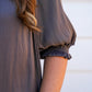 Charcoal Tie Front Top