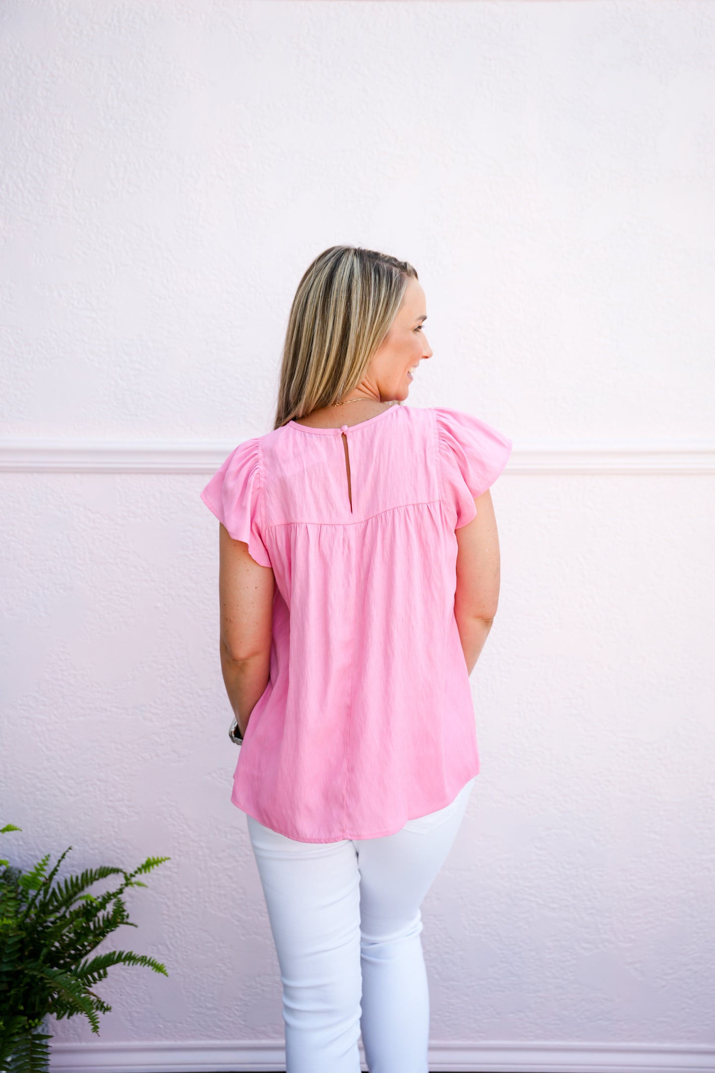 Pink Smocked Baby Doll Blouse - Southern Belle Boutique