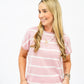Dusty Striped SS Sweater - Southern Belle Boutique