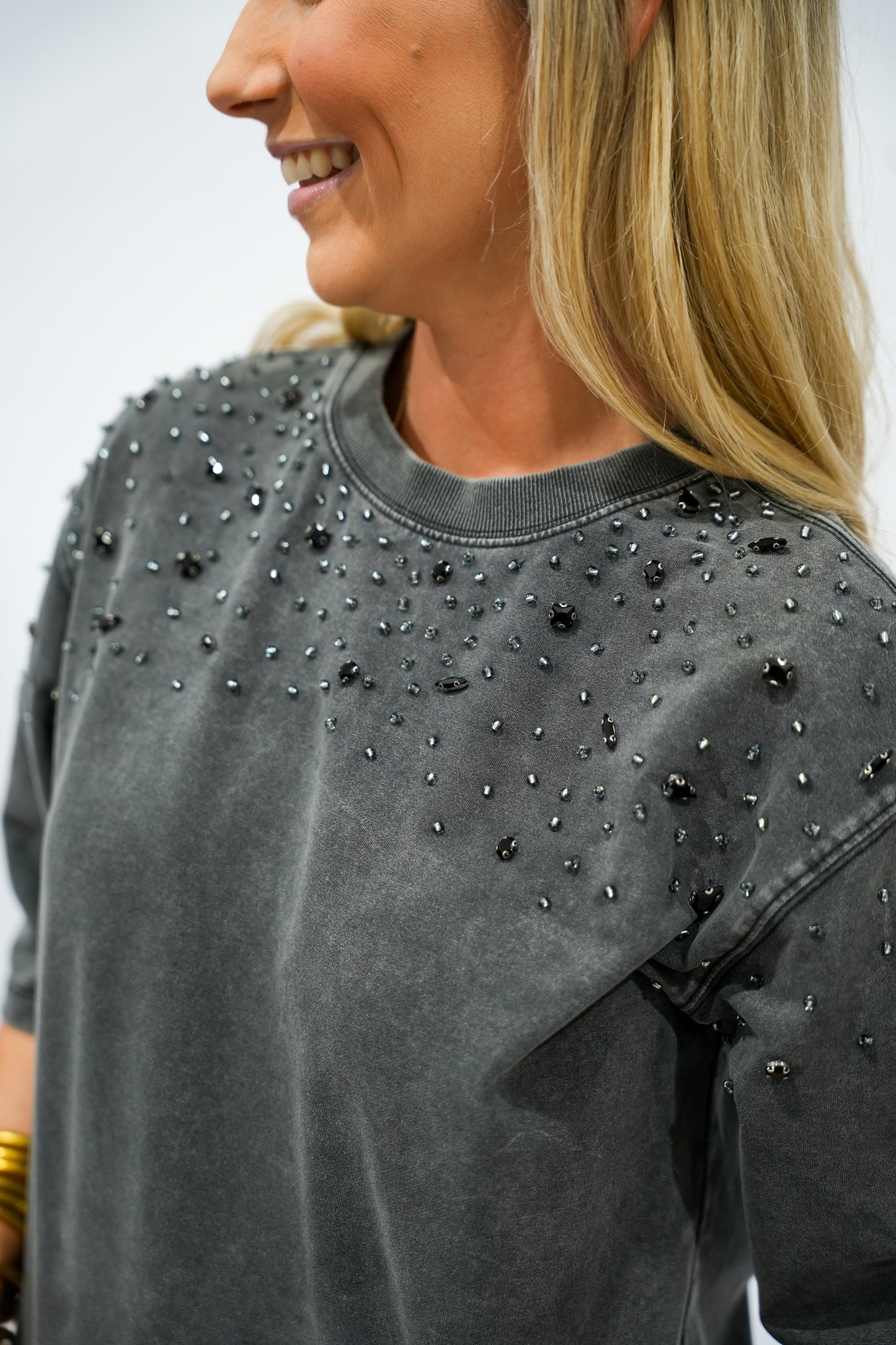 Octavia Top - Black Acid Wash