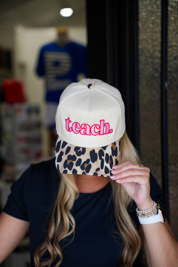Teach Leopard Trucker Hat
