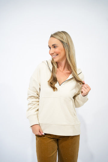 Saphira Hoodie French Terry - Birch - Southern Belle Boutique