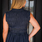 Front Tie Smocking Midi Dress - Ink - Southern Belle Boutique