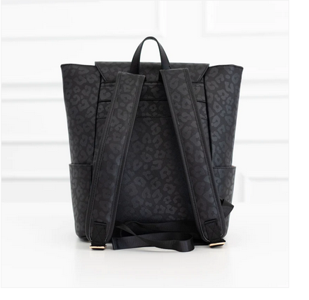 Black Leopard Frilly Backpack - Southern Belle Boutique