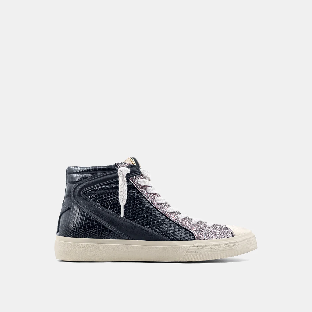 Rooney Black Snake Sneaker - Southern Belle Boutique