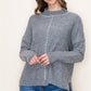 Grey Stitched Sweater - Southern Belle Boutique