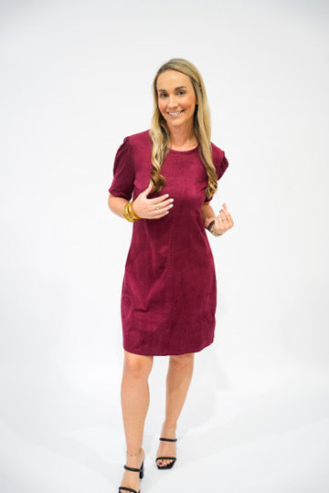 Demi Suede Dress - Bordeaux