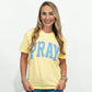 Pray Tshirt - Yellow Blue Gingham