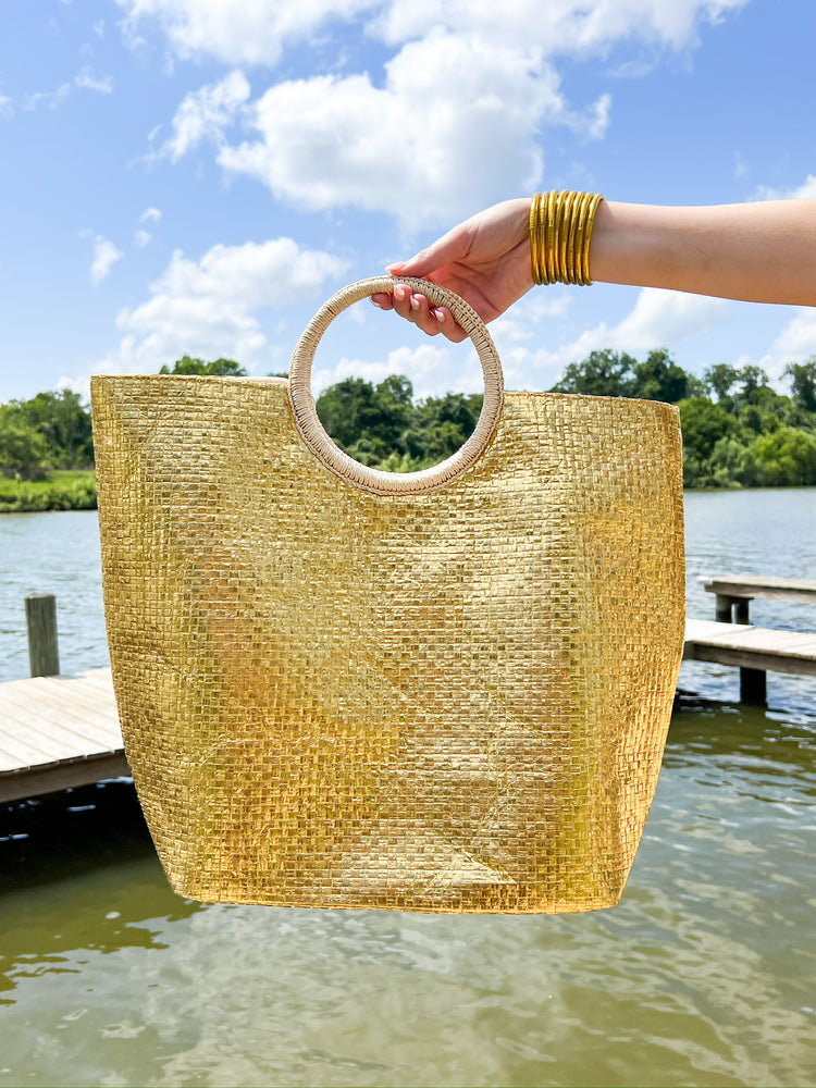 Adora Tote, Gold - Southern Belle Boutique