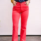 Kelsey High Rise Ankle Flare Jean - Strawberry