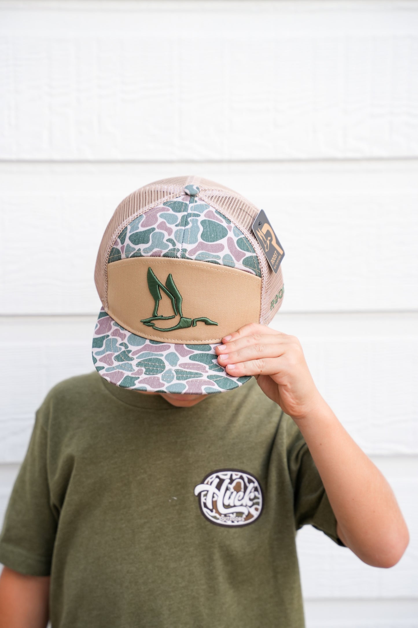 Youth Roost 7 Panel 3D Puff Duck Logo Hat