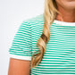 Green Striped Tee - Southern Belle Boutique