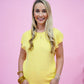 Yellow Mini Waffle Sweater - Southern Belle Boutique