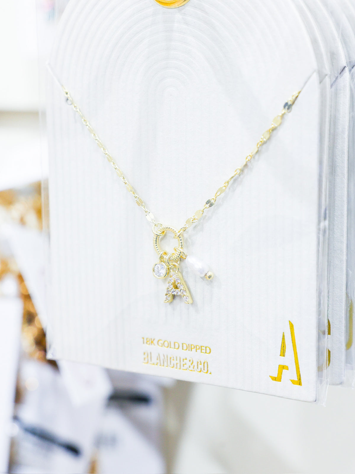 Initial Gold & Pearl Necklace - - Southern Belle Boutique