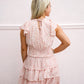 Floral Butterfly Short Sleeve Ruffle Mini Dress