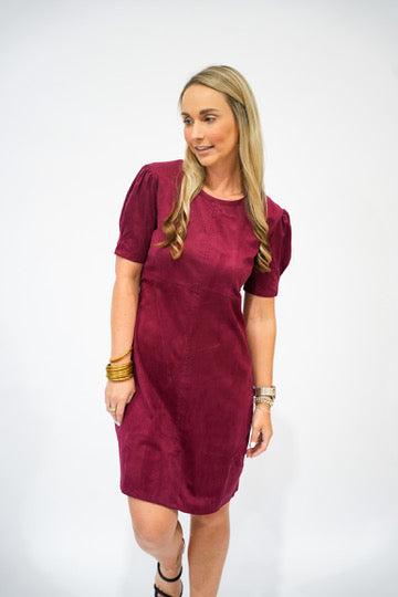 Demi Suede Dress - Bordeaux