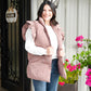 Ruffle Sleeve Down Vest - Mocha