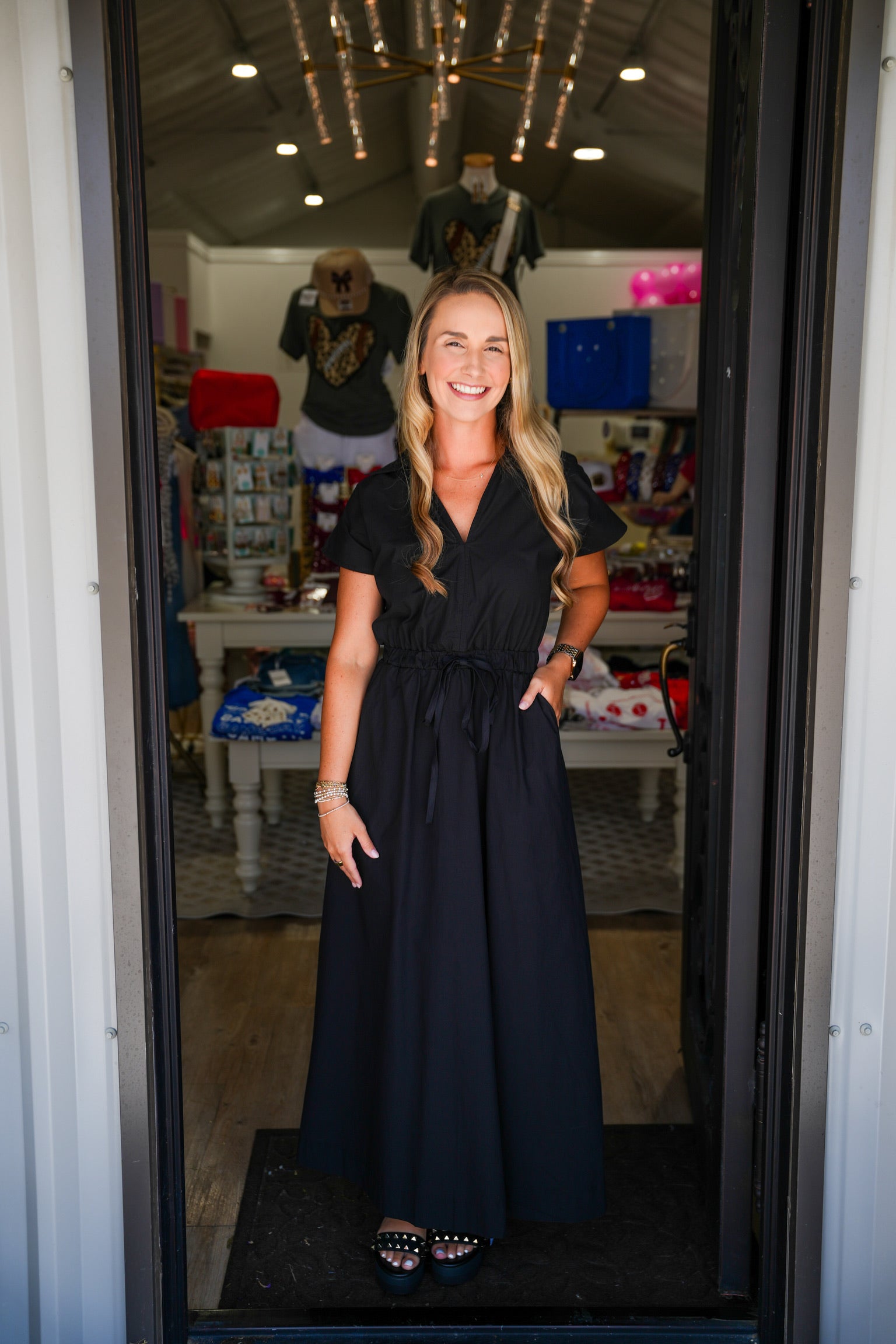 Black Open Back Midi Dress - Southern Belle Boutique