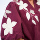 Burgundy Suede Embroidered Blouse