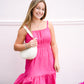 Tiered Hem Mini Dress - Magenta - Southern Belle Boutique