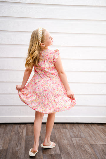 Red Floral Print Tiered Dress - Southern Belle Boutique