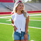 Maroon Sequin Headband with White Rhinestone Game Day - Southern Belle Boutique