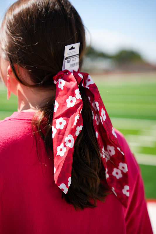Floral Hair Scarf - Burgundy