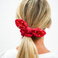 Shimmer Bow Scrunchie with Hand Sewn Crystals in Red - Southern Belle Boutique