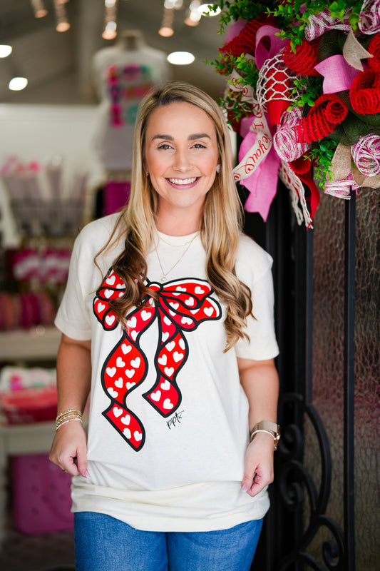 Big Heart Bow Tee - Southern Belle Boutique